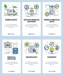 Line art web and mobile app template set vector
