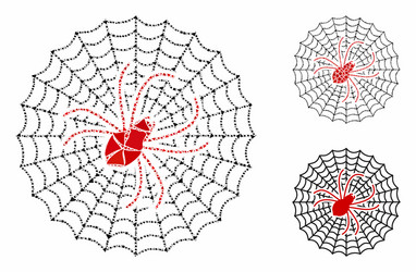 Spider net mosaic icon bumpy elements vector