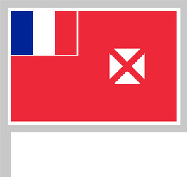 wallis and futuna flag on flagpole icon vector