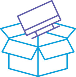box with monitor computer isolated icon vector image