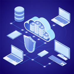 cloud computing technology isometric vector image