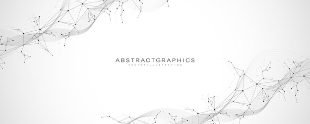 digital abstract connection dots and lines vector image