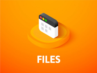 files isometric icon isolated on color background vector image