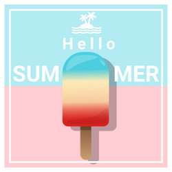 hello summer background with colorful ice cream vector