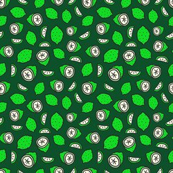 seamless pattern with green lime vector