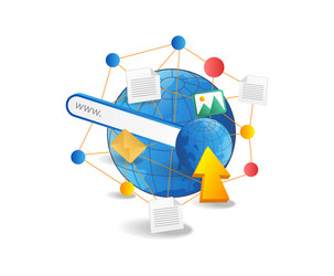 Search engine optimization concept with globe vector