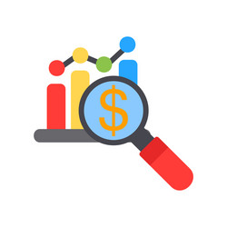 statistic icon in flat style about marketing vector image
