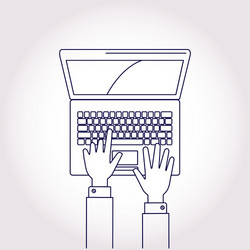 computer network line style vector image