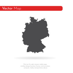 Germany Map - Black Silhouette Vector Image