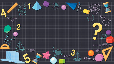 math tools formula border notebook with checkered vector image