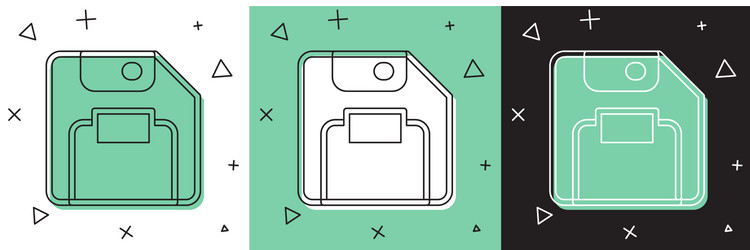 set floppy disk for computer data storage icon vector image