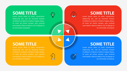 Workflow Diagram Template - 4 Rectangles vector image