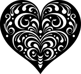 Black and White Heart Icon Vector Image