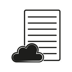 cloud and document icon abstract file storage vector image