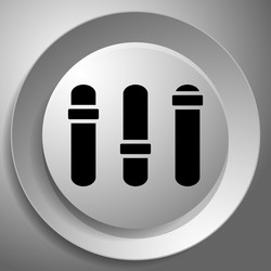 adjuster slider tuner fader bars with levers knobs vector image