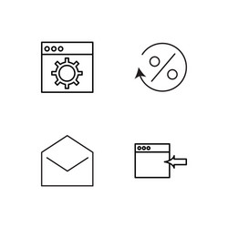 Business simple outlined icons set vector