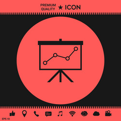 Flip-chart projection screen with a graph vector