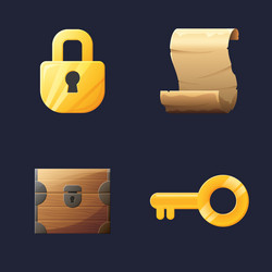 game ui assets set gaming user interface icons vector image