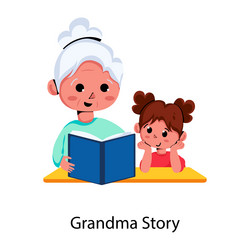Grandma stories Royalty Free Vector Image - VectorStock