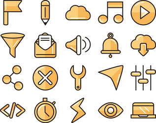 interface internet web technology digital icons vector image