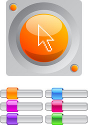 pixel arrow color round button vector image