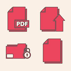 set document pdf file upload vector image