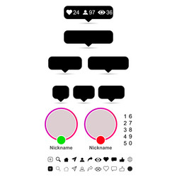 set of interface buttons web design shadow social vector image
