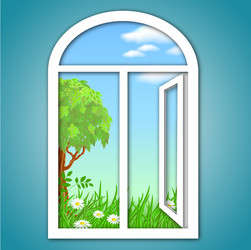 Rainbow spring meadows Royalty Free Vector Image