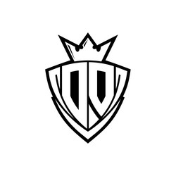 do letter logo with sharp triangle shield shape vector image