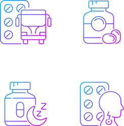 maintaining life quality gradient linear icons set vector image