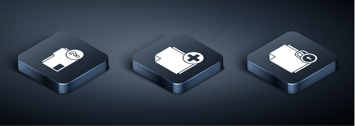 set isometric unknown document folder vector image