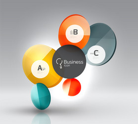 Shiny circles with text in 3d space vector