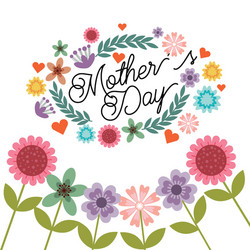 Floral Mother's Day Card Vector Image