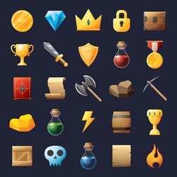 game ui assets set gaming user interface icons vector image