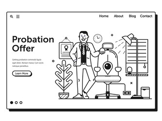 Job application form web page landing template vector