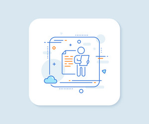 job interview document line icon cv file page vector image