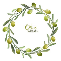 olive green wreath design element Vector Image