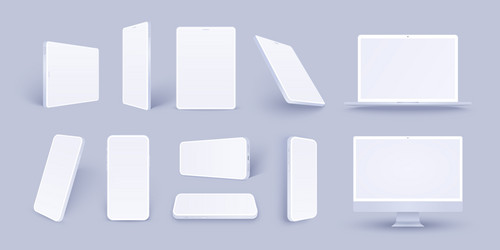 Phone and Tablet Mockups - Various Angles vector image