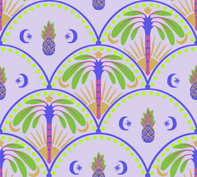 seamless pattern with simple palms and geometrical vector image