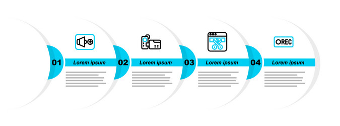 set line record button video recorder editor vector image