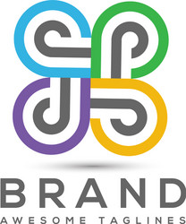 Abstract Letter P Logo Template Vector Image