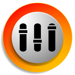 Adjuster slider tuner fader bars with levers knobs vector
