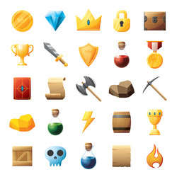 game ui assets set gaming user interface icons vector image