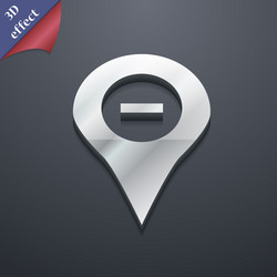 Minus map pointer gps location icon symbol 3d vector