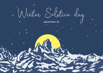 Winter solstice day december 21-22 the longest Vector Image