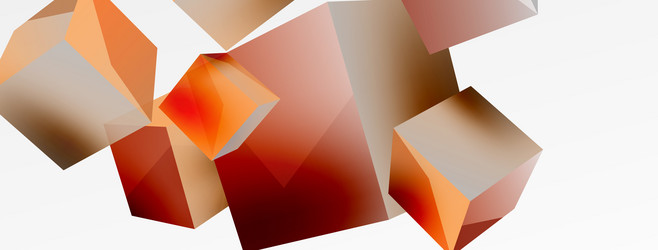 3d abstract background flying cubes vector image