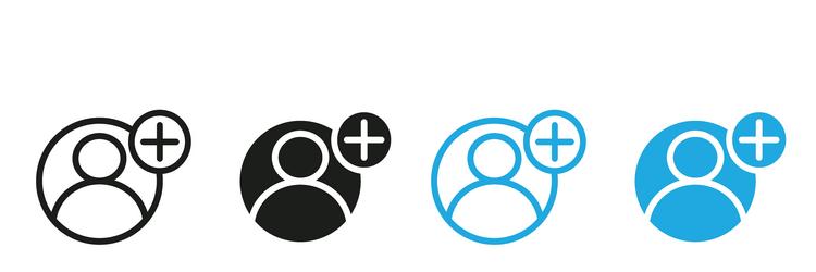 add a new user icon mark in filled style vector image