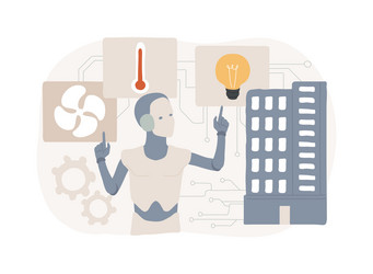 ai-optimized building energy management abstract vector image