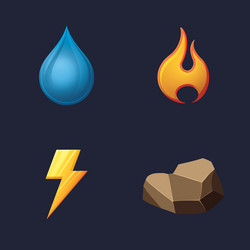 Game ui assets set gaming user interface nature vector