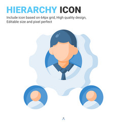 hierarchy icon with flat color style isolated vector image